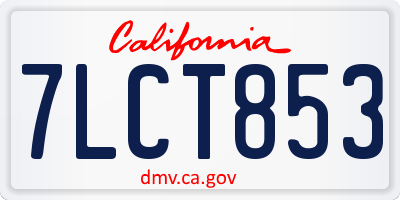 CA license plate 7LCT853