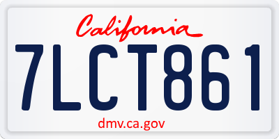 CA license plate 7LCT861