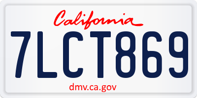 CA license plate 7LCT869