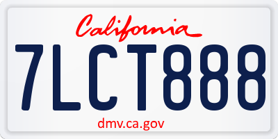 CA license plate 7LCT888