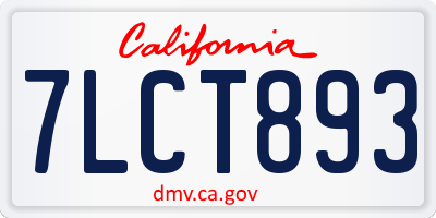 CA license plate 7LCT893
