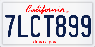 CA license plate 7LCT899