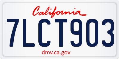 CA license plate 7LCT903