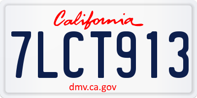 CA license plate 7LCT913