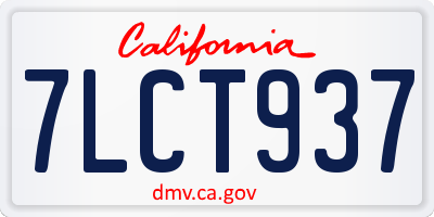 CA license plate 7LCT937