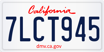 CA license plate 7LCT945