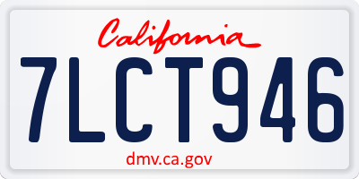 CA license plate 7LCT946
