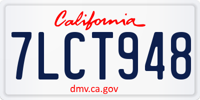 CA license plate 7LCT948
