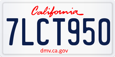 CA license plate 7LCT950
