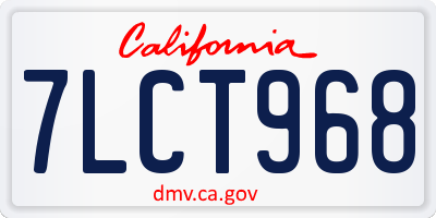 CA license plate 7LCT968