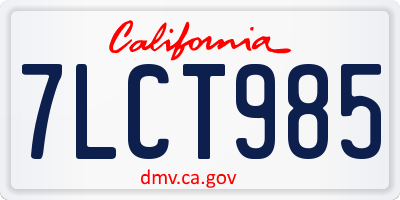 CA license plate 7LCT985