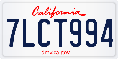 CA license plate 7LCT994
