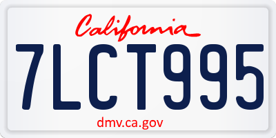 CA license plate 7LCT995
