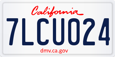 CA license plate 7LCU024