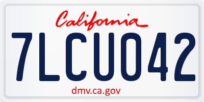 CA license plate 7LCU042