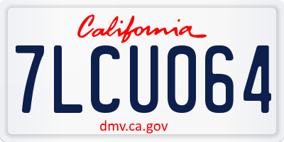 CA license plate 7LCU064
