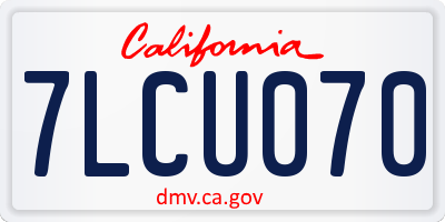 CA license plate 7LCU070