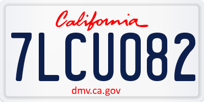 CA license plate 7LCU082