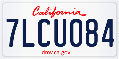 CA license plate 7LCU084