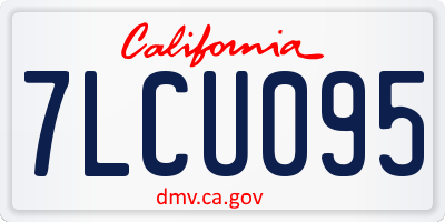 CA license plate 7LCU095