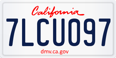CA license plate 7LCU097