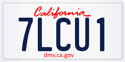 CA license plate 7LCU1