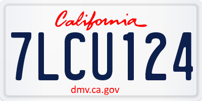 CA license plate 7LCU124