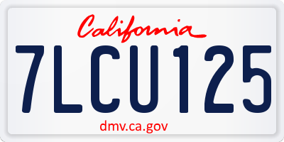 CA license plate 7LCU125