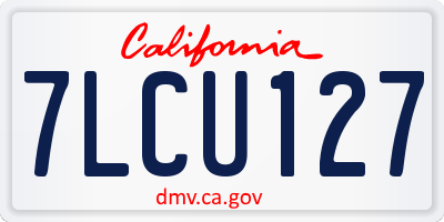 CA license plate 7LCU127