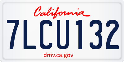CA license plate 7LCU132