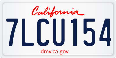 CA license plate 7LCU154