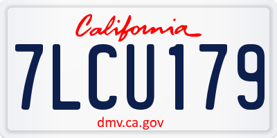 CA license plate 7LCU179