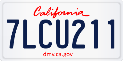 CA license plate 7LCU211