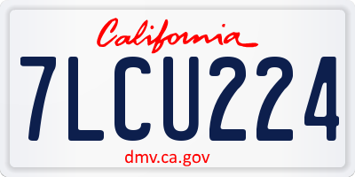 CA license plate 7LCU224