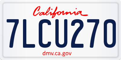 CA license plate 7LCU270