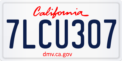 CA license plate 7LCU307