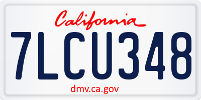 CA license plate 7LCU348