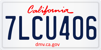 CA license plate 7LCU406