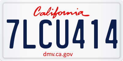 CA license plate 7LCU414