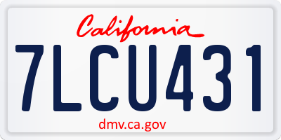 CA license plate 7LCU431