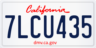 CA license plate 7LCU435