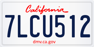 CA license plate 7LCU512