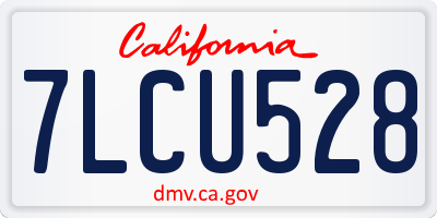 CA license plate 7LCU528