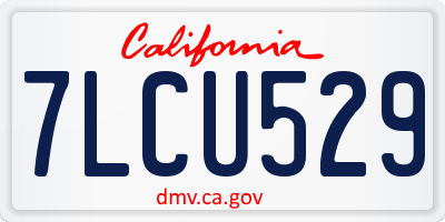 CA license plate 7LCU529