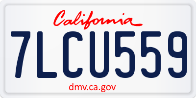 CA license plate 7LCU559