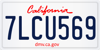 CA license plate 7LCU569