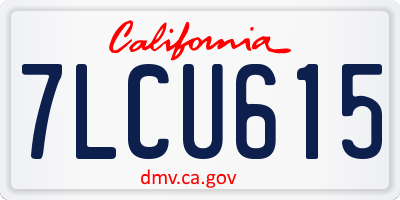 CA license plate 7LCU615