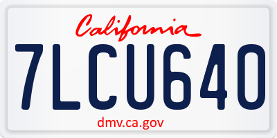 CA license plate 7LCU640