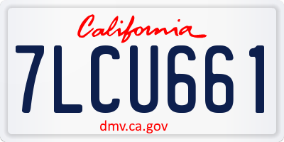 CA license plate 7LCU661