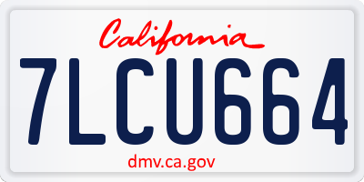 CA license plate 7LCU664